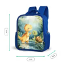 Dino - Schildpad - Jungle Kinderrugzak - Blauw middel -productfoto_formaten