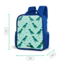 Dinos - Patroon - Groen Kinderrugzak - Blauw middel -productfoto_formaten