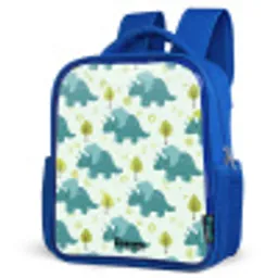 Dinos - Patroon - Natuur Kinderrugzak - Blauw middel -schuin