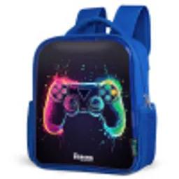 Game - Controller - Kleurrijk Kinderrugzak - Blauw middel -schuin