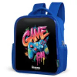 Game - Controller - Graffiti - Neon Kinderrugzak - Blauw middel -schuin