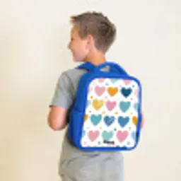 Hartenpatroon Kinderrugzak - Blauw middel -sfeer2