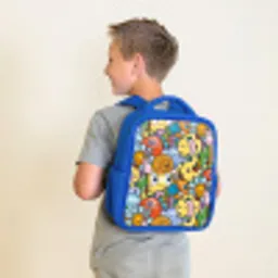 Monster met Stippen Kinderrugzak - Blauw middel -sfeer2