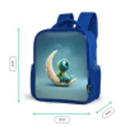 Dromerig pluiswezentje zittend op maansikkel Kinderrugzak - Blauw middel -productfoto_formaten