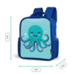 Octopus - Blauw - Gezicht Kinderrugzak - Blauw middel -productfoto_formaten