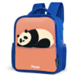 Panda - Slapen - Oranje Kinderrugzak - Blauw middel -schuin