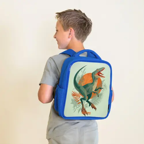 Sluipende jager met bladeren Kinderrugzak - Blauw middel -sfeer2