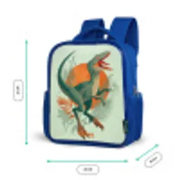 Sluipende jager met bladeren Kinderrugzak - Blauw middel -productfoto_formaten