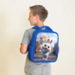 Konijn - Ballonnen Kinderrugzak - Blauw middel -sfeer2