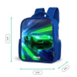 Raceauto - Felgroen - Lichtstralen - Snelheid Kinderrugzak - Blauw middel -productfoto_formaten