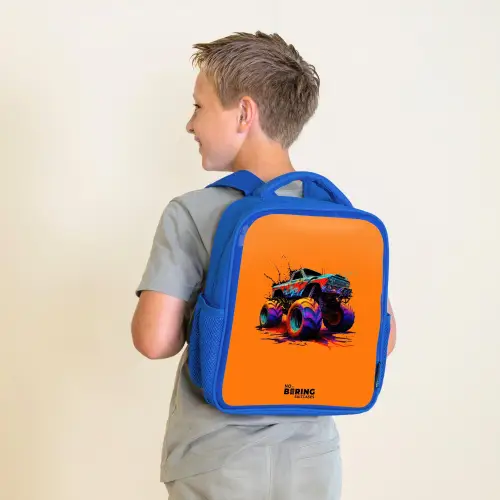 Rainbow Wheels Kinderrugzak - Blauw middel -sfeer2