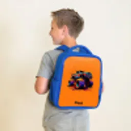 Rainbow Wheels Kinderrugzak - Blauw middel -sfeer2