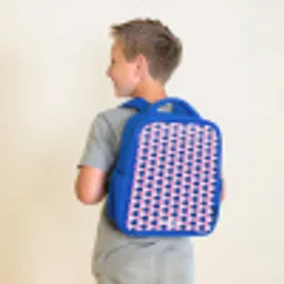Schubben - Patroon - Blauw - Roze Kinderrugzak - Blauw middel -sfeer2