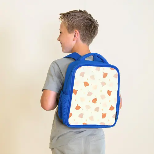 Zee - Dieren - Schelpen - Sinaasappel Kinderrugzak - Blauw middel 862 -sfeer2