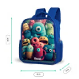 Zachte en bolle monsters Kinderrugzak - Blauw middel -productfoto_formaten