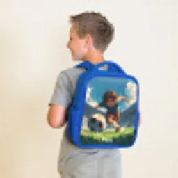 Stadion - Voetbal - Jongen Kinderrugzak - Blauw middel -sfeer2
