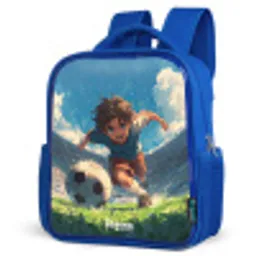Stadion - Voetbal - Jongen Kinderrugzak - Blauw middel -schuin