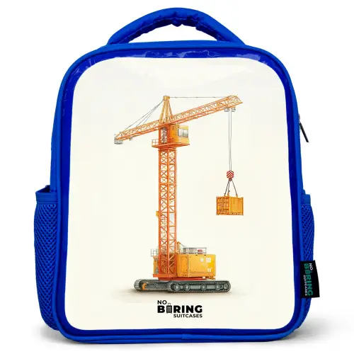 Torenkraan - Getekend - Oranje Kinderrugzak - Blauw middel -3d