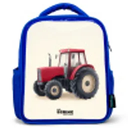 Tractor - Getekend - Rood Kinderrugzak - Blauw middel -3d