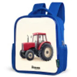 Tractor - Getekend - Rood Kinderrugzak - Blauw middel -schuin