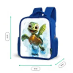 Schildpad - Water - Groen Kinderrugzak - Blauw middel -productfoto_formaten