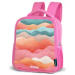 Abstracte golven Kinderrugzak - Roze middel -schuin