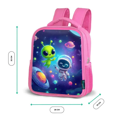 Vriendschap tussen sterren en planeten Kinderrugzak - Roze middel -productfoto_formaten