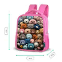 Berenfeestje Kinderrugzak - Roze middel -productfoto_formaten