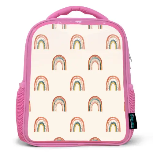 Boho - Regenboog - Patroon Kinderrugzak - Roze middel 863 -3d