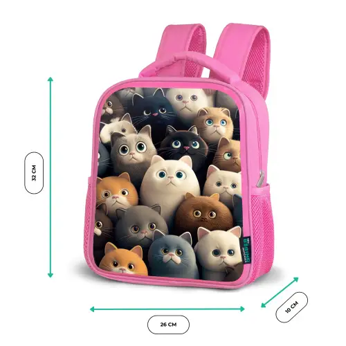 Kattigheid Kinderrugzak - Roze middel -productfoto_formaten