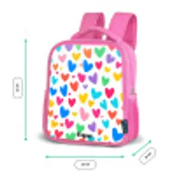 Gekleurde hartjes Kinderrugzak - Roze middel -productfoto_formaten