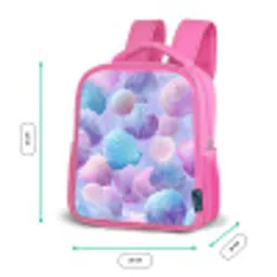 Gekleurde schelpen op een paarse achtergrond Kinderrugzak - Roze middel -productfoto_formaten