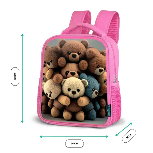 Knuffelberen Kinderrugzak - Roze middel -productfoto_formaten