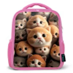 Knuffelkatjes Kinderrugzak - Roze middel -3d