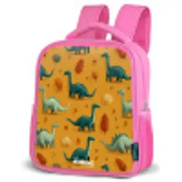 Dino - Dieren - Patroon Kinderrugzak - Roze middel -schuin