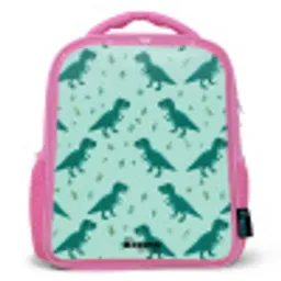 Dinos - Patroon - Groen Kinderrugzak - Roze middel -3d