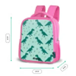 Dinos - Patroon - Groen Kinderrugzak - Roze middel -productfoto_formaten