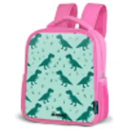 Dinos - Patroon - Groen Kinderrugzak - Roze middel -schuin