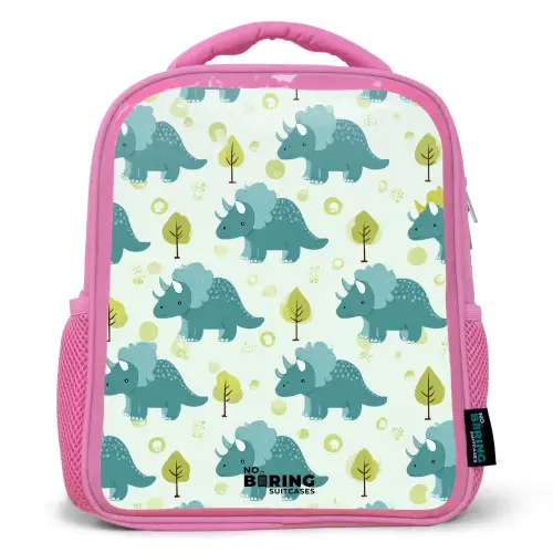 Dinos - Patroon - Natuur Kinderrugzak - Roze middel -3d