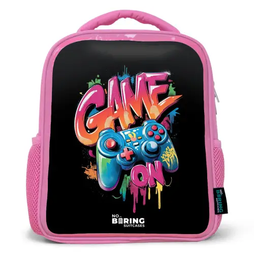 Game - Controller - Graffiti - Neon Kinderrugzak - Roze middel -3d