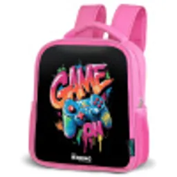 Game - Controller - Graffiti - Neon Kinderrugzak - Roze middel -schuin