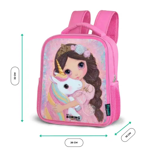 Meisje - Eenhoorn - Glitter Kinderrugzak - Roze middel -productfoto_formaten