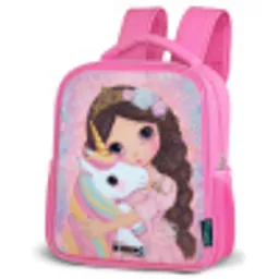 Meisje - Eenhoorn - Glitter Kinderrugzak - Roze middel -schuin