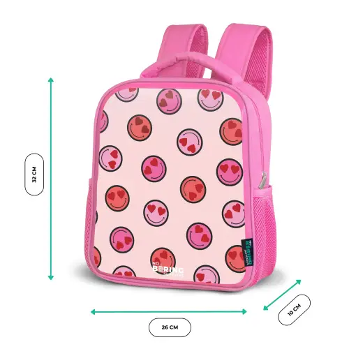 Hartje - Smiley - Patroon Kinderrugzak - Roze middel -productfoto_formaten