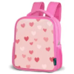 Hartjes - Patroon - Roze - Eenvoudig Kinderrugzak - Roze middel -schuin