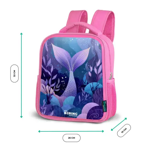 Zeemeermin - Onderwater - Paars - Blauw Kinderrugzak - Roze middel -productfoto_formaten