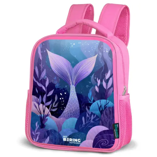 Zeemeermin - Onderwater - Paars - Blauw Kinderrugzak - Roze middel -schuin