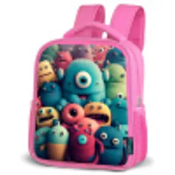 Monster Menigte Kinderrugzak - Roze middel -schuin