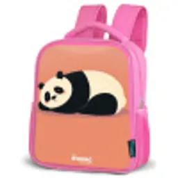 Panda - Slapen - Oranje Kinderrugzak - Roze middel -schuin