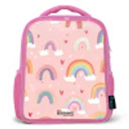Regenbogen op een roze achtergrond Kinderrugzak - Roze middel -3d
